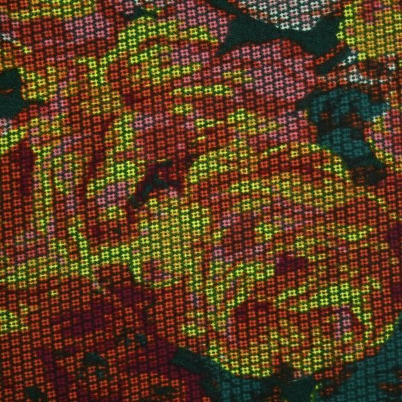 LuLaRoe Leggings Orange Green Yellow Pink Digital Roses Floral One Size OS‎ - Picture 8 of 11